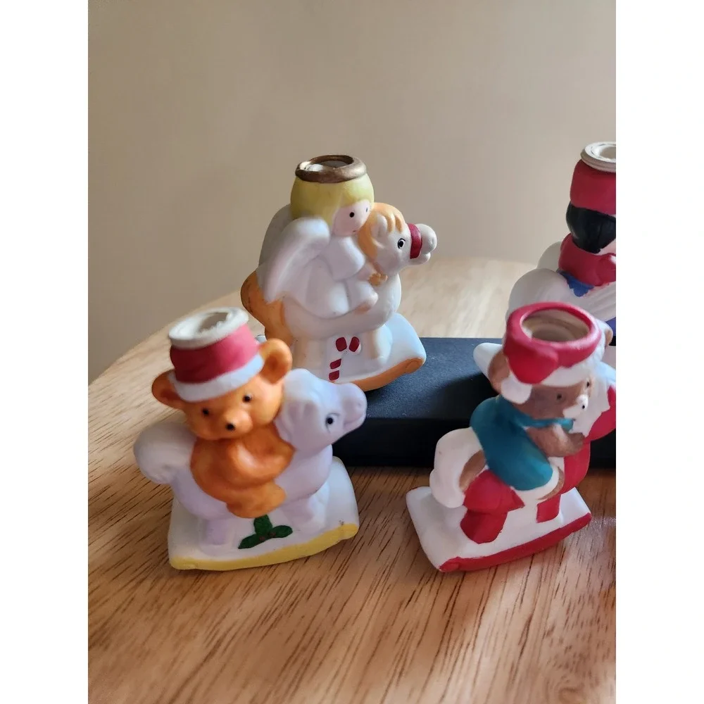 Vintage Jasco Christmas‎ Rocking Horse Twinkle Tree Rockers Set of 6